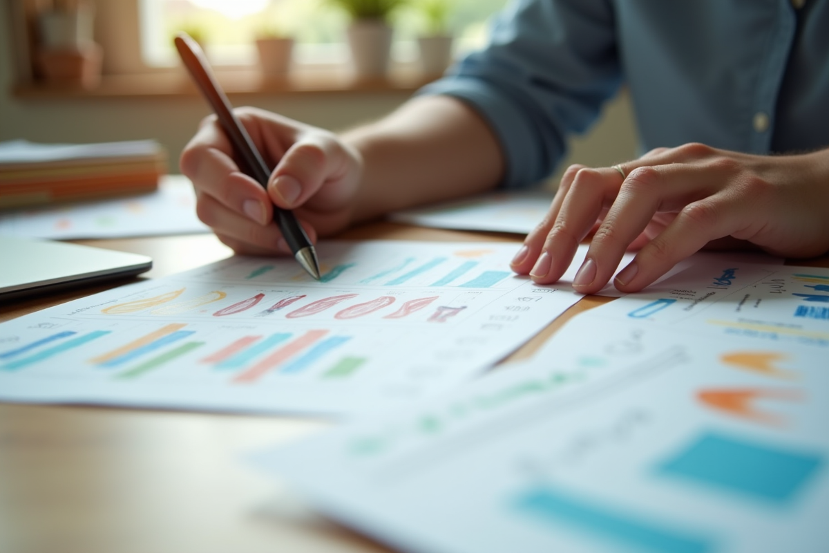 Gros plan sur la main calculant les finances familiales