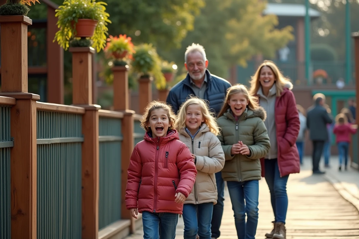 Famille en ligne près d
