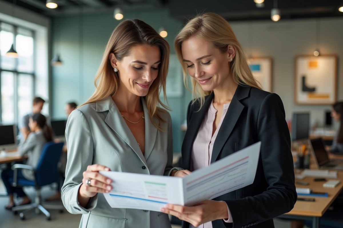 Deux femmes d affaires dans un espace coworking moderne