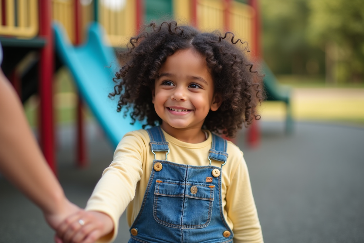 Fille de 4 ans souriant près d